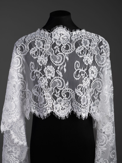 Кружево с ресничками шантильи Р424 (цена за купон 280см*40см)