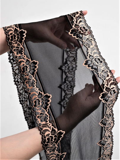 Эластичное кружево э410п цвет чёрный