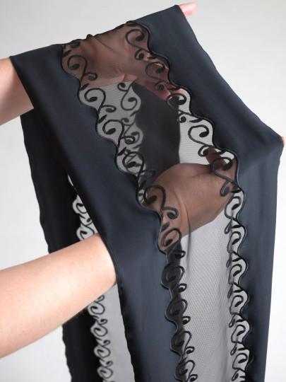 Эластичное кружево 705п чёрный