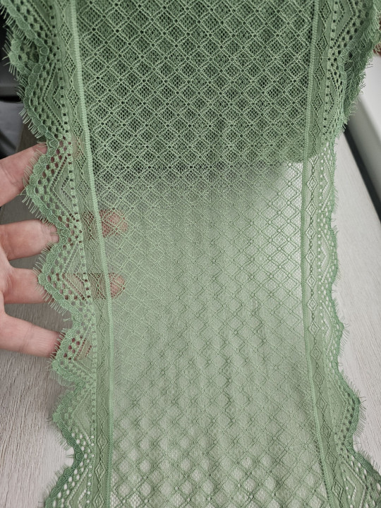 Эластичное кружево 10 цвет зелёный