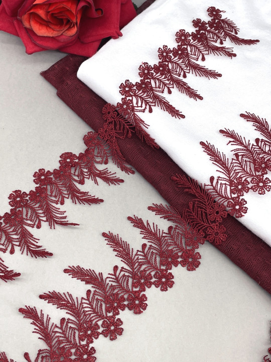 Кружево макраме М253 вишнёвый