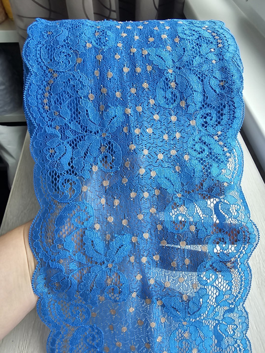 Эластичное кружево 6 цвет синий, жёлтый