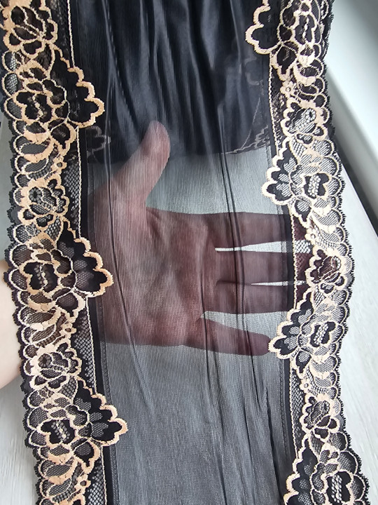 Эластичное кружево 8 цвет чёрный