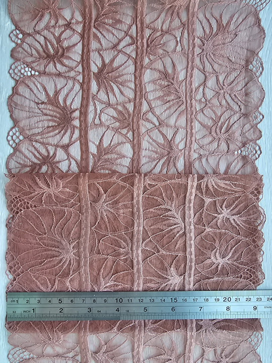 Эластичное кружево э608п цвет розово-коричневый