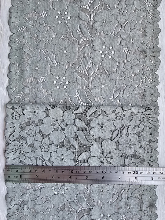 Эластичное кружево 633п цвет серо-зелёный