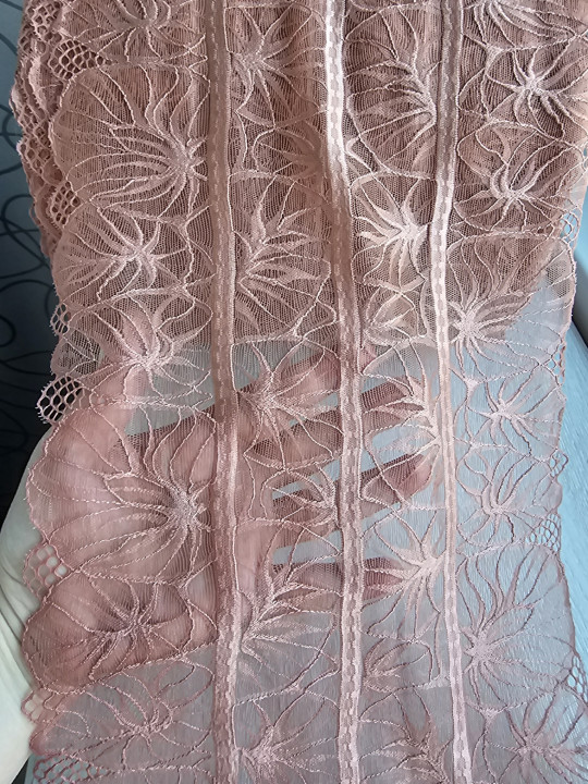 Эластичное кружево э608п цвет розово-коричневый