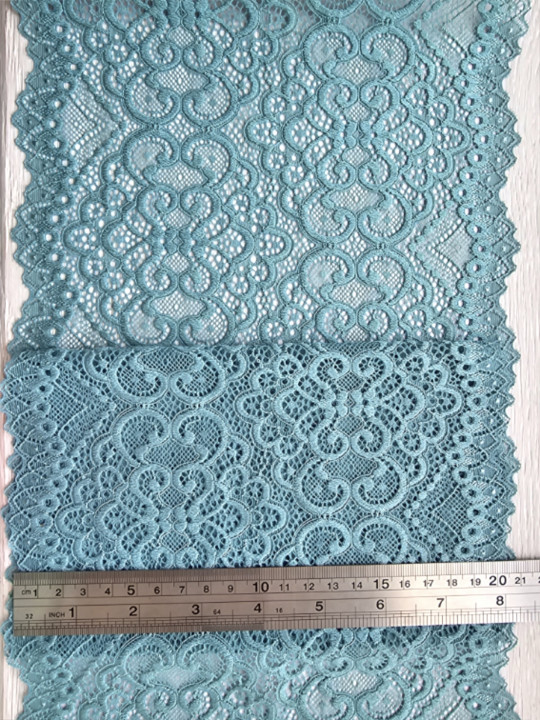 Эластичное кружево э541п цвет сине-бирюзовый