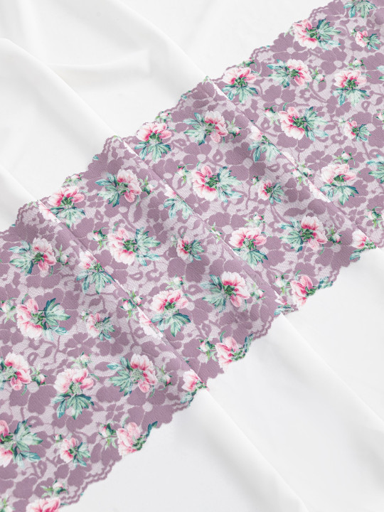 Эластичное кружево э717п цвет сиреневый пыльный