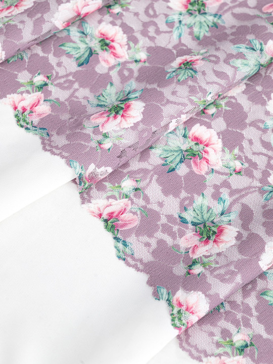 Эластичное кружево э717п цвет сиреневый пыльный