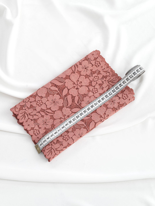 Эластичное кружево 632п цвет розово-терракотовый