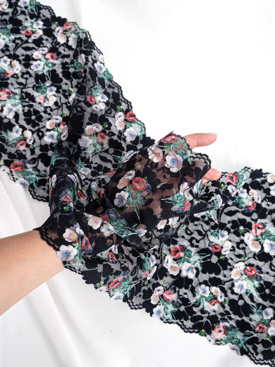 Эластичное кружево э720п цвет чёрный