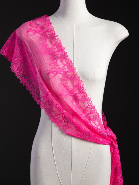 Эластичное кружево Э656п цвет фуксия, люрекс