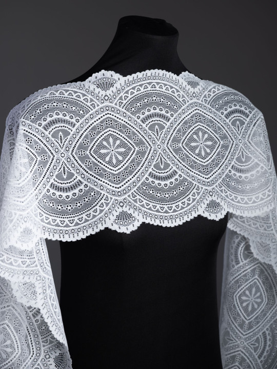 Эластичное кружево э728п молочный