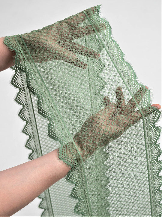 Эластичное кружево э609п цвет зелёный