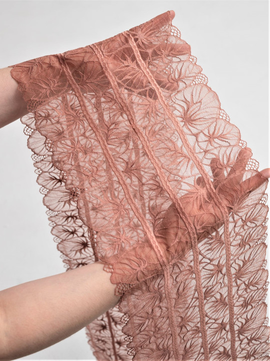 Эластичное кружево э608п цвет розово-коричневый