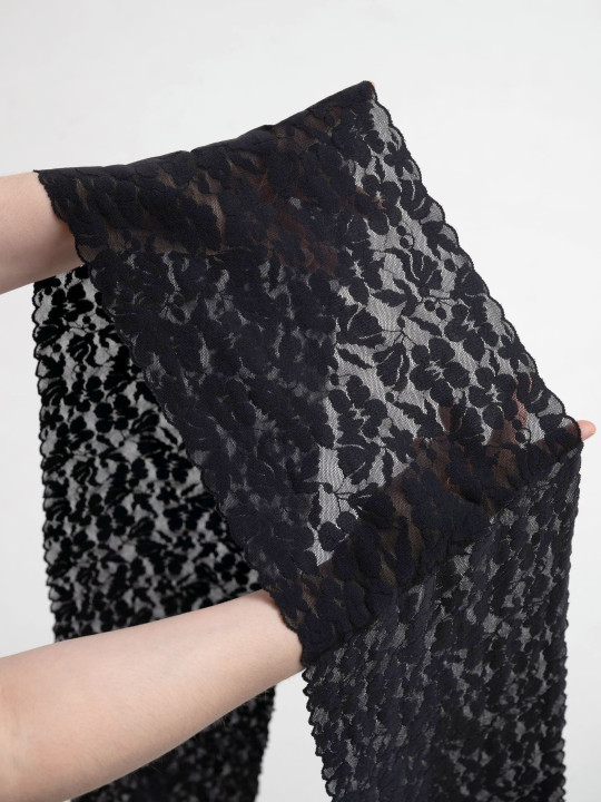 Эластичное кружево Э724п цвет чёрный