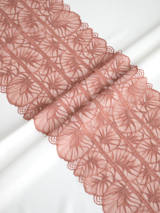 Эластичное кружево э608п цвет розово-коричневый