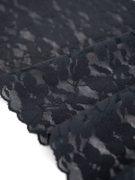 Эластичное кружево Э724п цвет чёрный