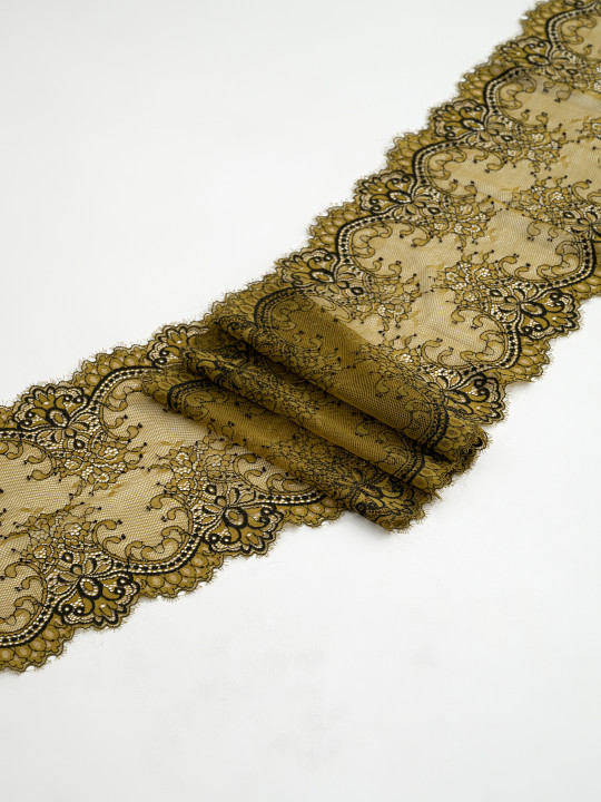 Эластичное кружево Э580_1п цвет хаки