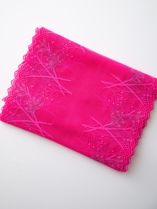 Эластичное кружево Э656п цвет фуксия, люрекс