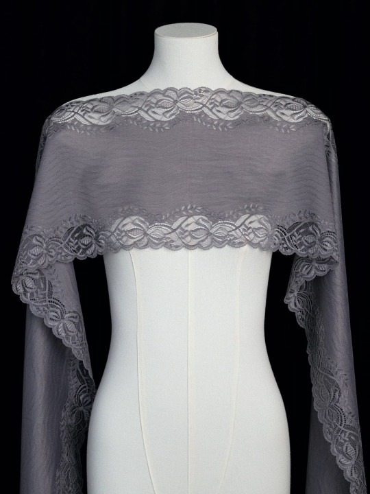 Эластичное кружево Э570п цвет графитово-лиловый