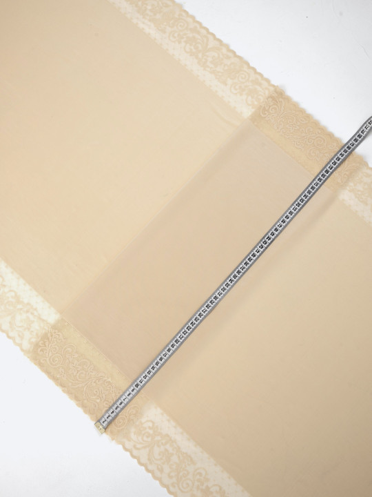 Отрез 0,8м Микрофибра утяжка с кружевом Э711п плотная, тяжёлая, упругая, цвет светло-песочный