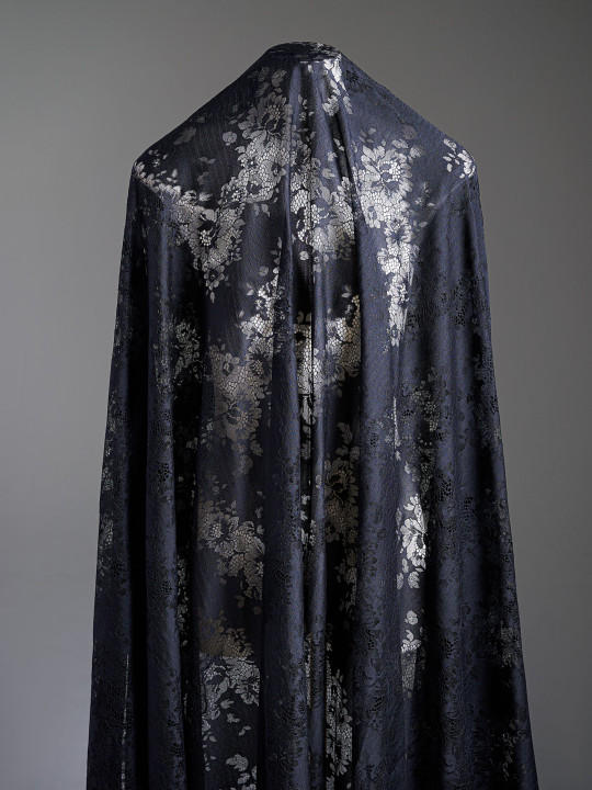 Кружево с ресничками шантильи Р435 (цена за купон 150см*280см) чёрный