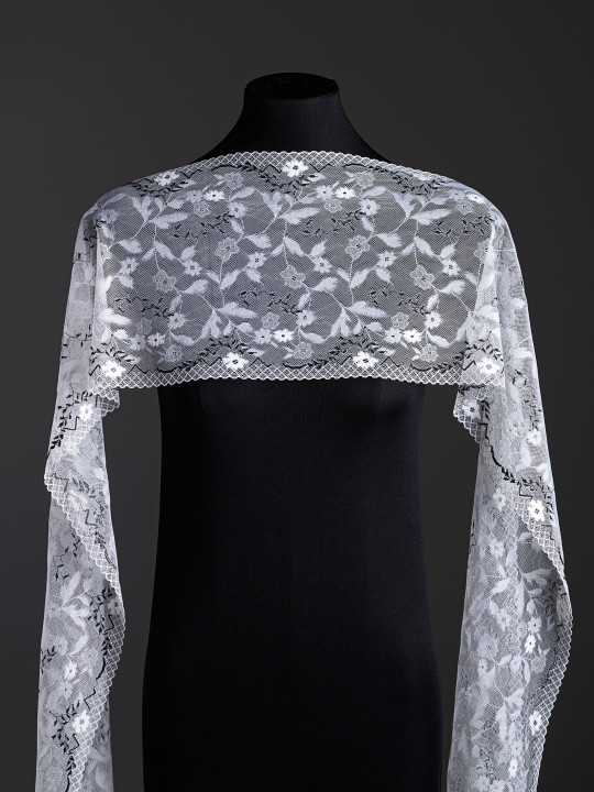 Эластичное кружево э739п белый, чёрный