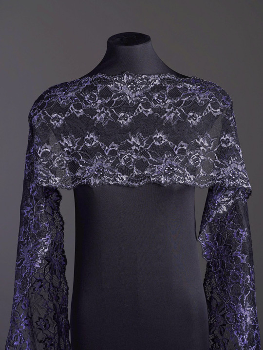 Эластичное кружево э725п чёрный, фиолетовый