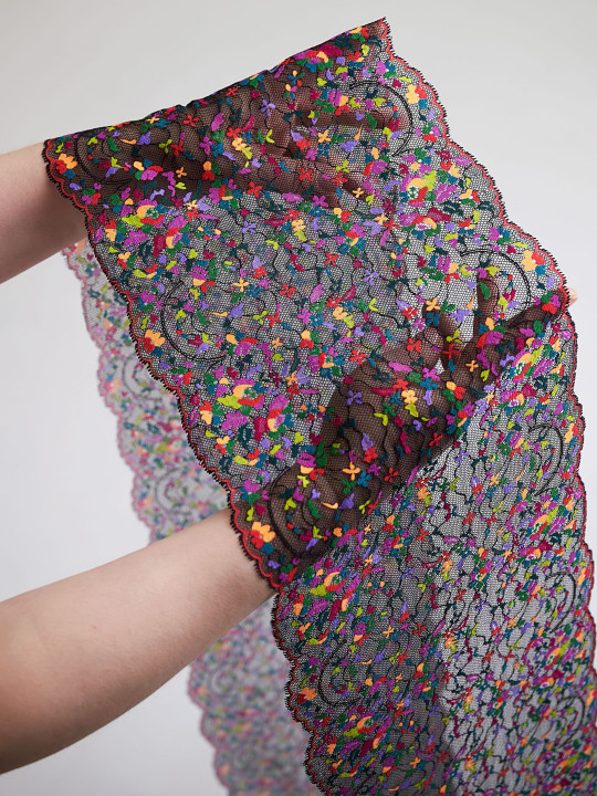 Эластичное кружево э734п микс