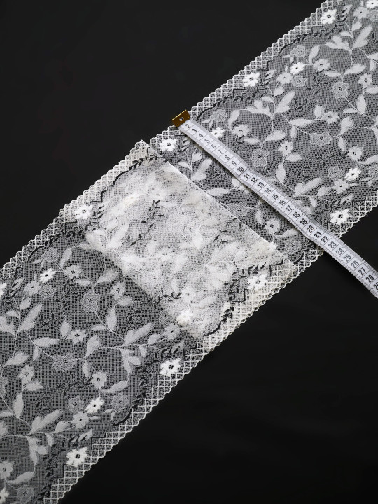 Эластичное кружево э739п белый, чёрный