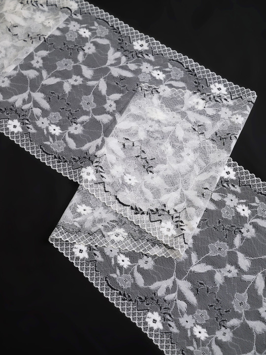Эластичное кружево э739п белый, чёрный