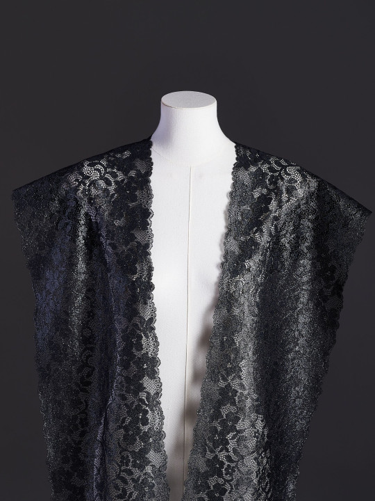 Эластичное кружево э716п цвет чёрный с люрексом