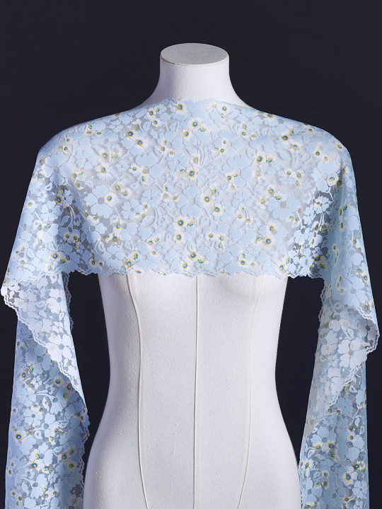 Эластичное кружево э721п цвет голубой