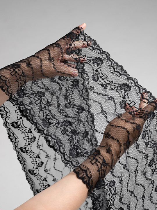 Эластичное кружево Э700п цвет чёрный