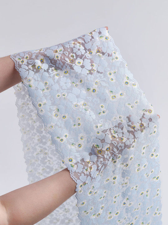 Эластичное кружево э721п цвет голубой