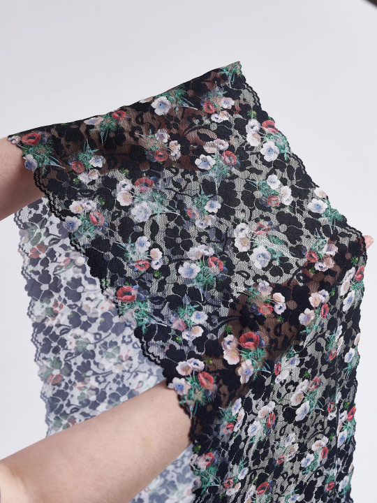 Эластичное кружево э720п цвет чёрный