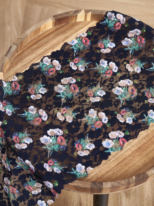 Эластичное кружево э720п цвет чёрный