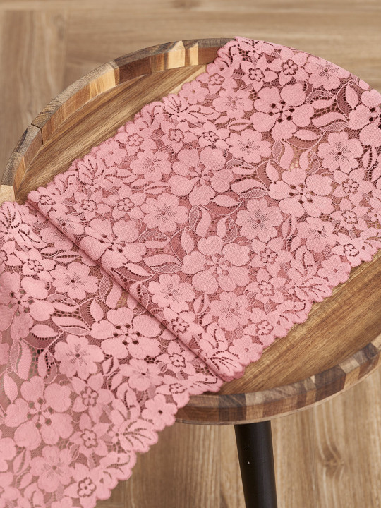 Эластичное кружево 632п цвет розово-терракотовый