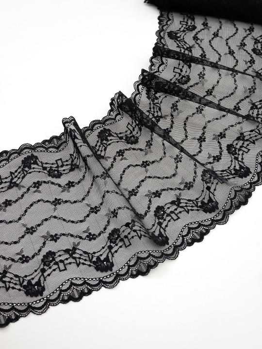 Эластичное кружево Э700п цвет чёрный