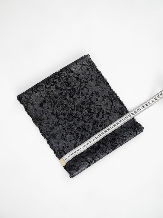 Эластичное кружево э716п цвет чёрный с люрексом