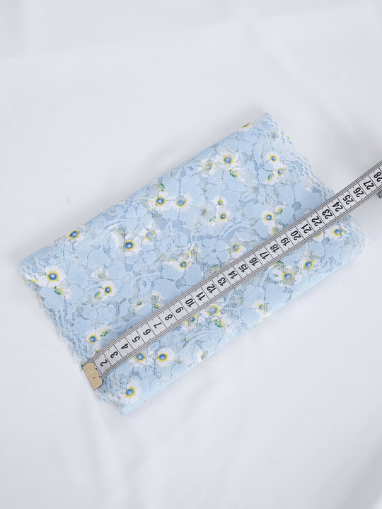 Эластичное кружево э721п цвет голубой