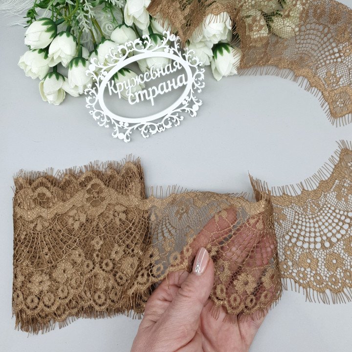 Кружево с ресничками Р343 (цена за купон 290см*8см)