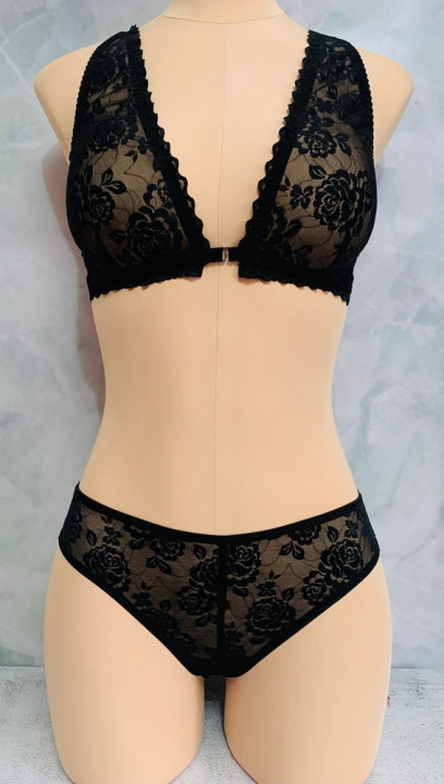 Эластичное кружево Э1171 цвет чёрный