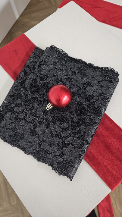 Эластичное кружево 714п цвет чёрный с люрексом